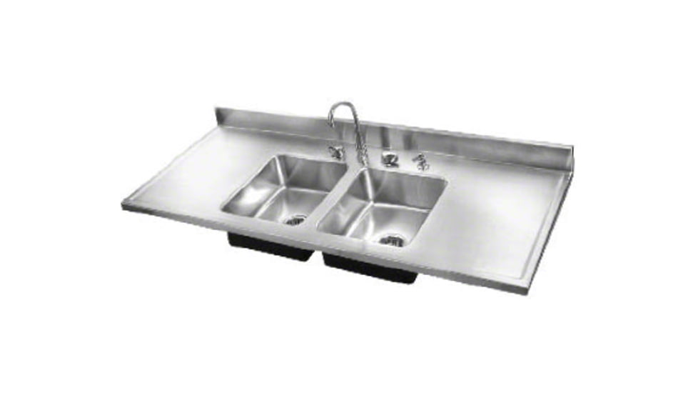 Just Manufacturing Double Bowl Ss Sink Top DM-60-29