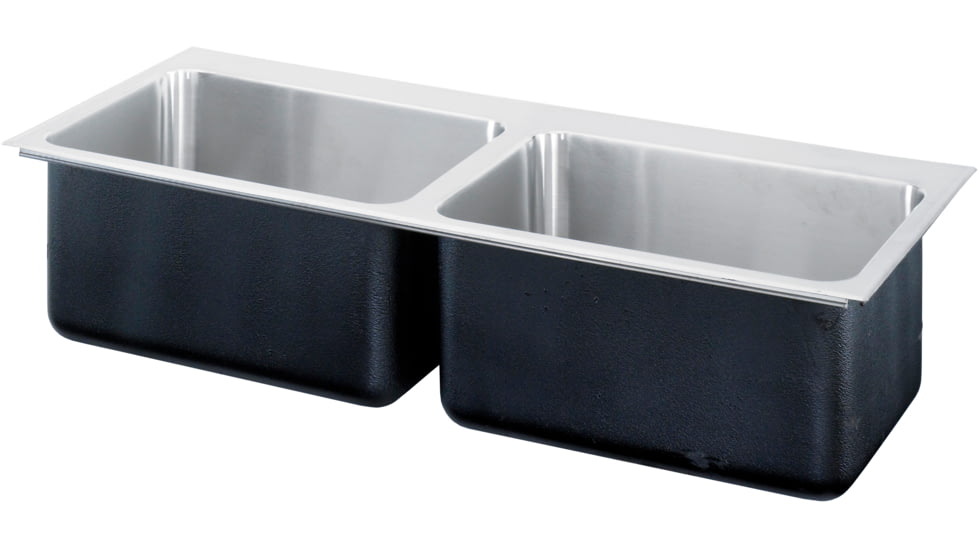 Just Manufacturing Ss Dbl Sink W/FAUCET Ledge DLXD-2243AGR