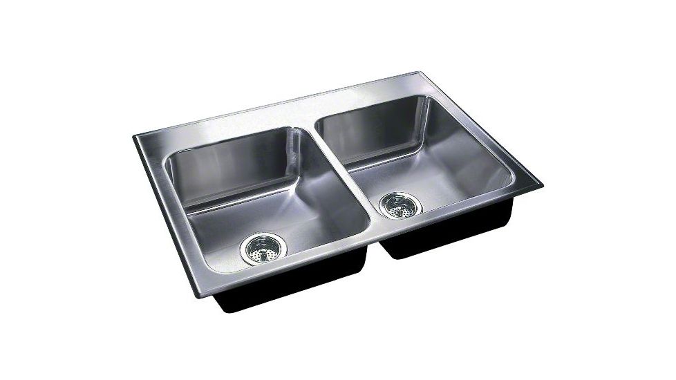 Just Manufacturing Ss Dbl Sink W/ Ledge 21X33 DL2133AGR