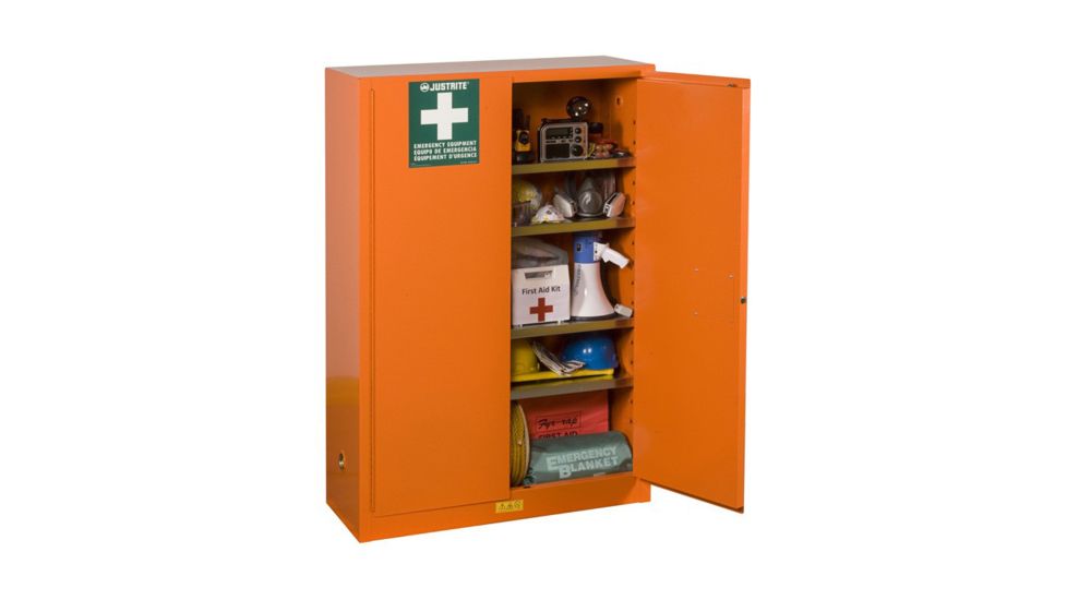 Justrite Emergency Preparedness Storage Cabinet For Supplies 65x43, 860001