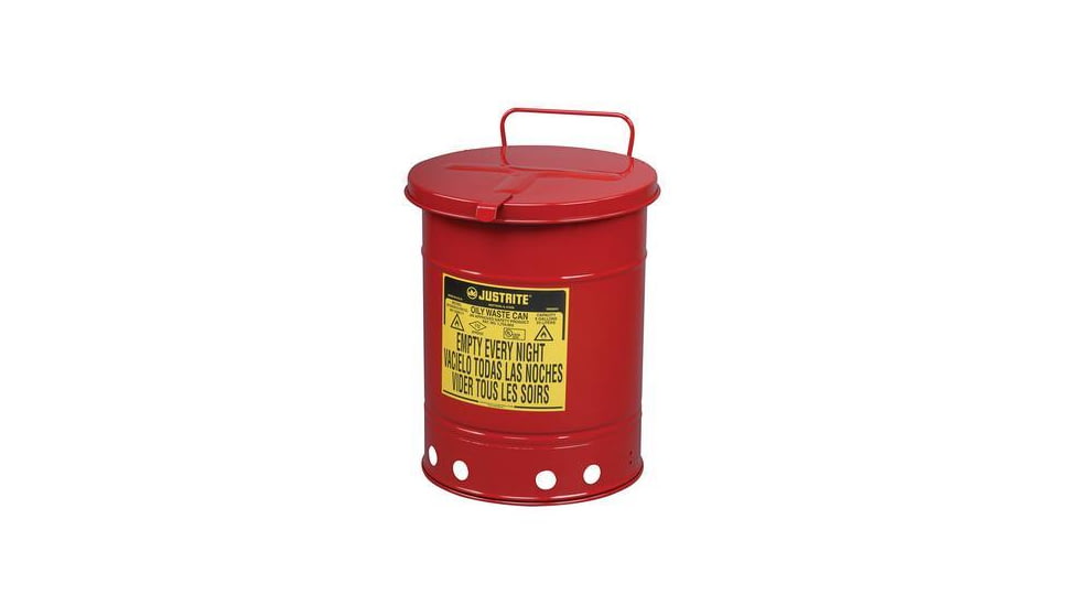 Justrite Waste Can Oily Hand Oper 6GAL 09110