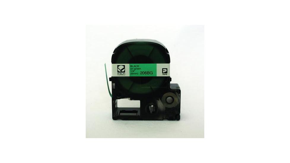 K-Sun Label 1/4 Black On Green Tape 206BG