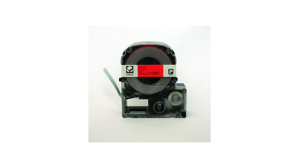 K-Sun Label 12MM Black On Red Tape 212BR