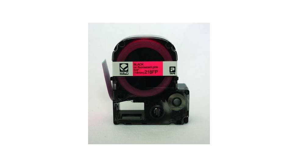 K-Sun Label 18MM Fluor Black On Pink 218FP