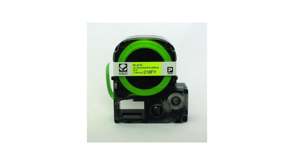 K-Sun Label 18MM Fluor Black On Yell 218FY