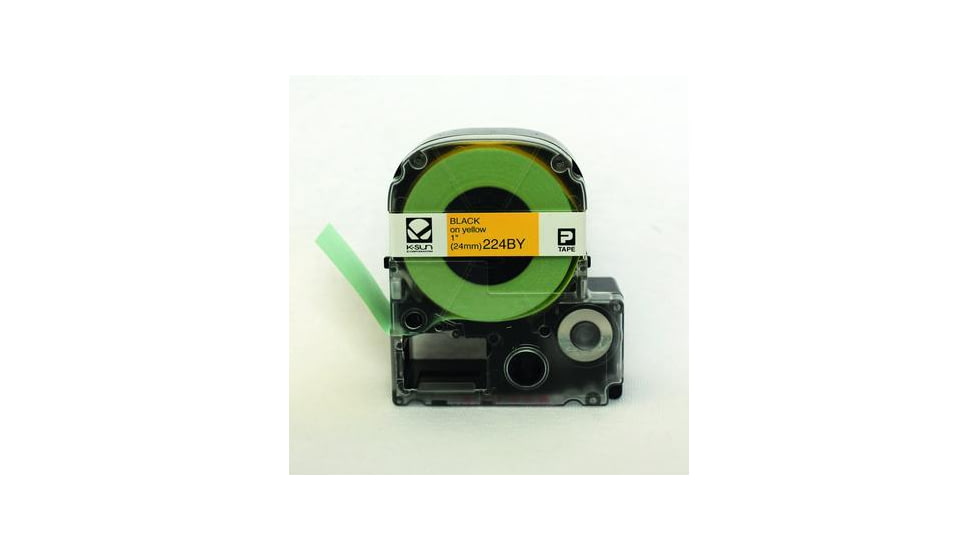 K-Sun Label 1BLACK On Yellow Tape 224BY