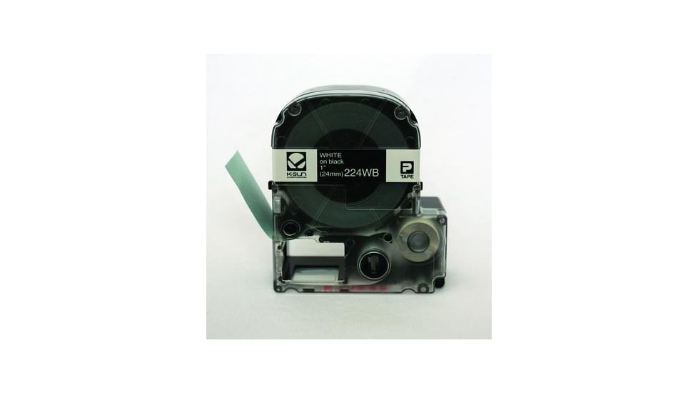 K-Sun Label 1WHITE On Black Tape 224WB