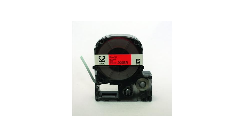 K-Sun Label 9MM Black On Red Tape 209BR