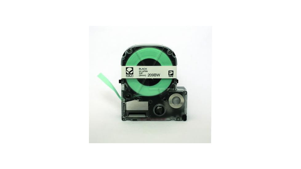 K-Sun Label 9MM Black On White Tape 209BW