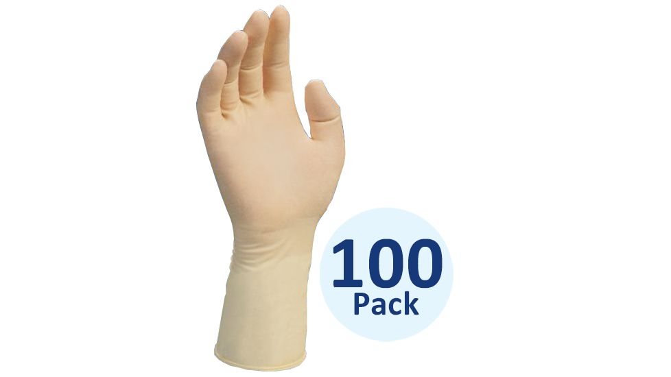 Kimberly Clark Kimtech G3 Hand-Specific Latex Gloves, 50 Lefts and 50 Rights per Bag, Powder-Free, Natural Color, 10, 100 Pack, HC1410/32933-742
