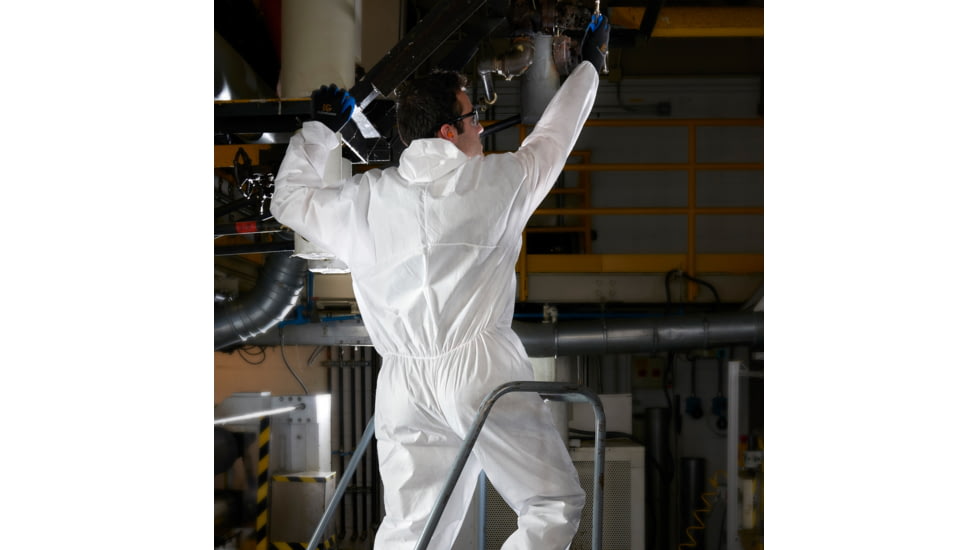 Kimberly Clark KleenGuard A20 Coveralls, Zipper Front w/Wrists, Ankles and Hood, White, Medium, Case of 24, 49112