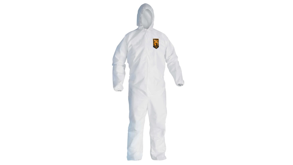 Kimberly Clark KleenGuard A20 Coveralls, Zipper Front w/Wrists, Ankles and Hood, White, Medium, Case of 24, 49112