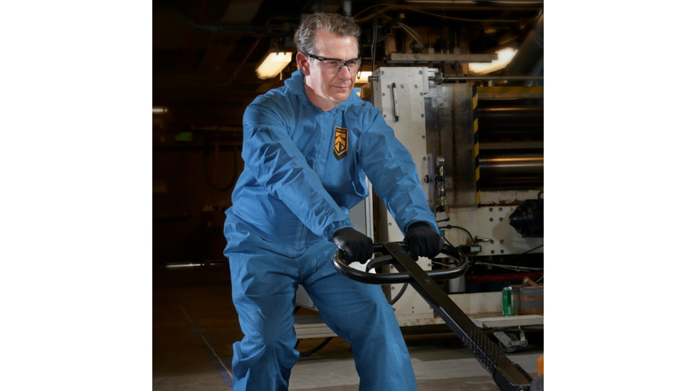 Kimberly Clark KleenGuard A20 Coveralls, Zipper Front w/Wrists, Ankles, Hood and Boots, Denim Blue, 3XL, Case of 20, 58526