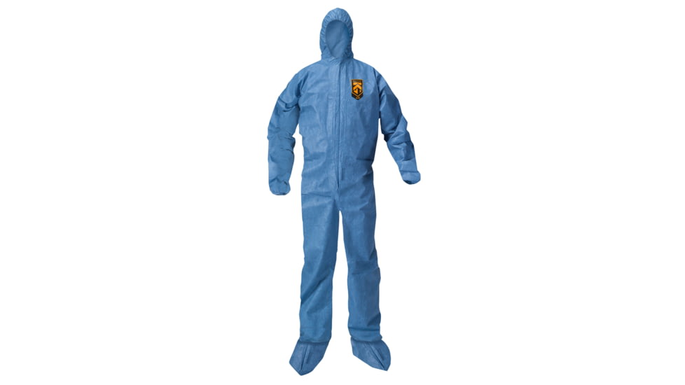 Kimberly Clark KleenGuard A20 Coveralls, Zipper Front w/Wrists, Ankles, Hood and Boots, Denim Blue, 3XL, Case of 20, 58526