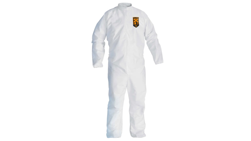 Kimberly Clark KleenGuard A30 Coveralls, Zipper Front w 1in Flap, Extra White, 4XL, Case of 21, 46007-75