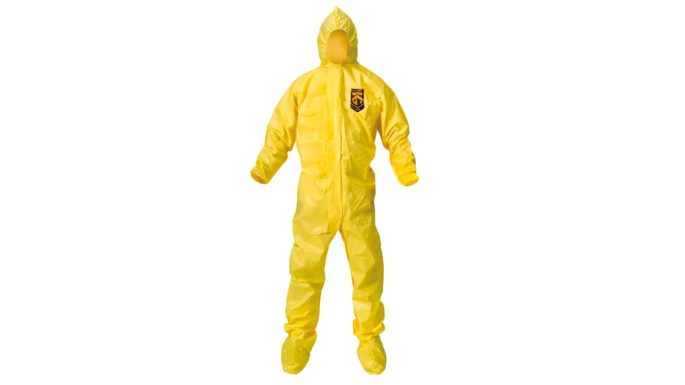 Kimberly Clark KleenGuard A70 Coveralls w/Ankles, Hood and Boot, Yellow, Extra Large, Case of 12, 00684