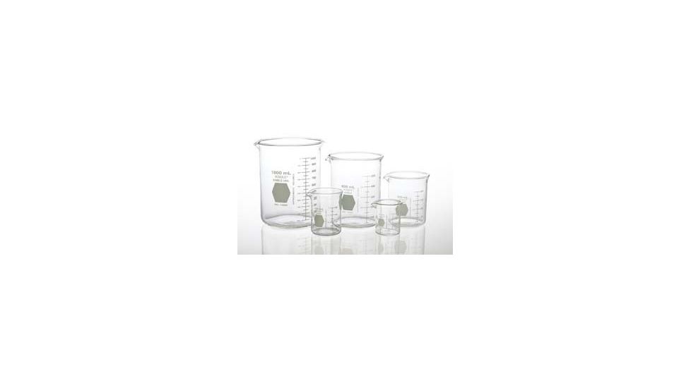 Kimble/Kontes KIMAX Brand Griffin Beakers, Low Form, Double-Capacity Scale, Borosilicate Glass 14000V 600