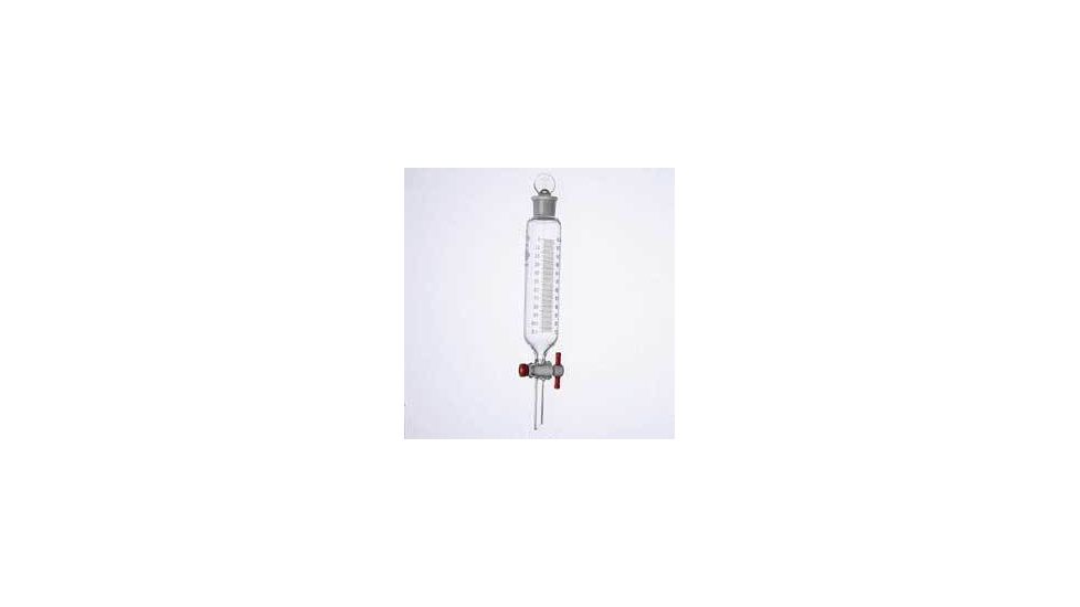 Kimble/Kontes KIMAX Separatory Funnels, Cylindrical, Graduated, Double Scale, PTFE Stopcock, [ST] Stopper, Kimble Chase 29040F 125