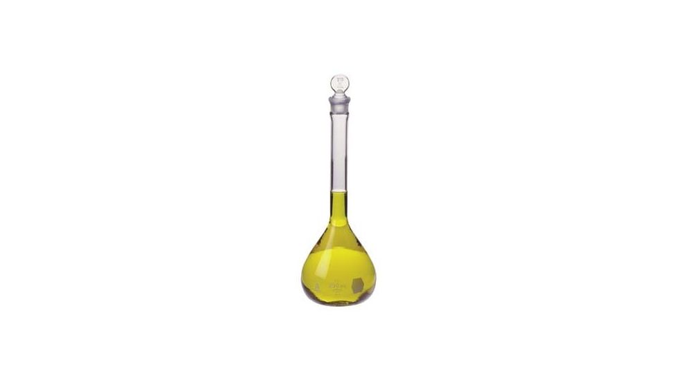 Kimble/Kontes KIMAX Volumetric Flask with [ST] Glass Stopper, Class A, to Contain and Deliver, Kimble Chase 28026 100