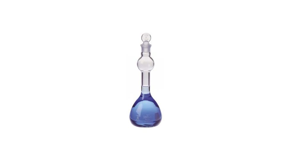Kimble/Kontes KIMAX Volumetric Flasks with [ST] Glass Stopper, Mixing Bulb Style, Class A, Kimble Chase 28019 50