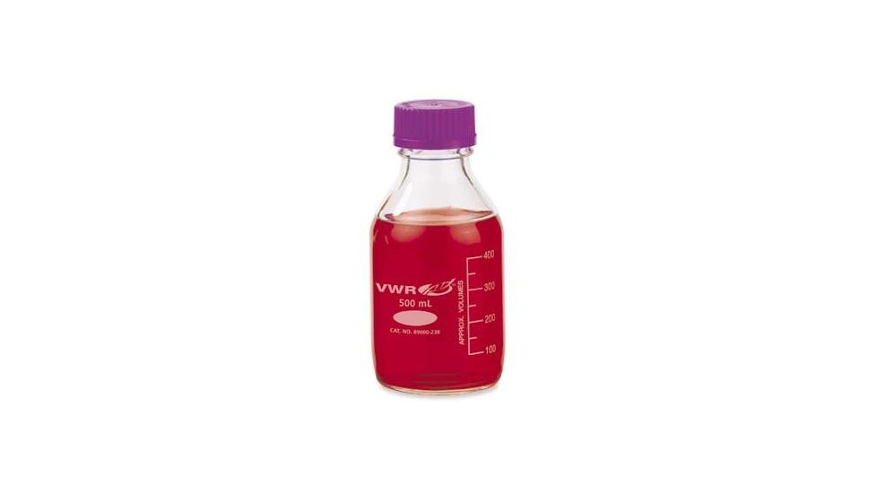 Kimble/Kontes Storage/Media Bottles VW14398 500 With Standard GL45 Polypropylene Cap