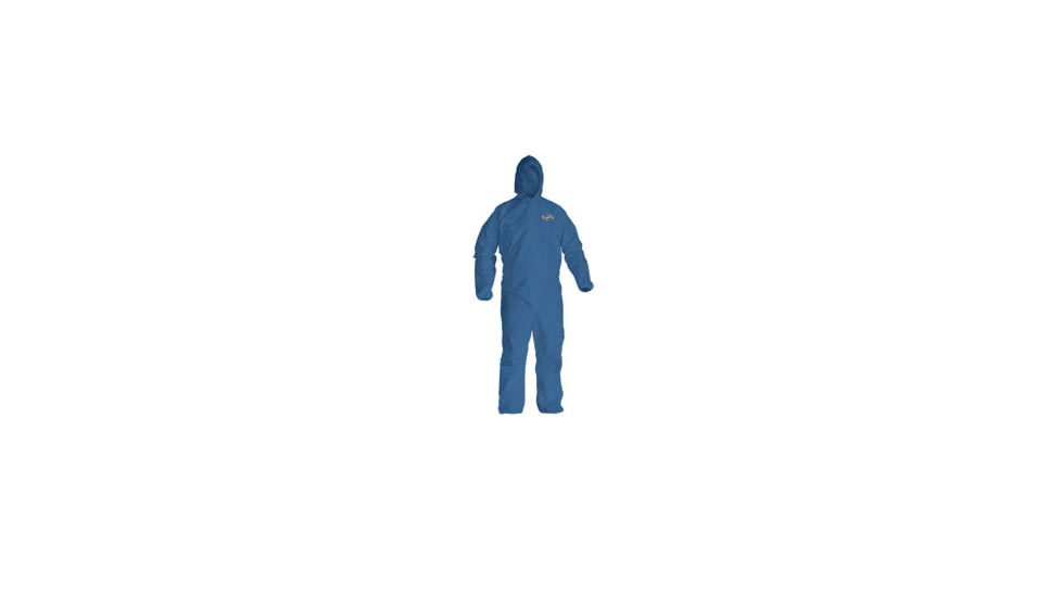 Kleenguard A60 Bloodborne Pathogen &amp; Chemical Splash Protection Coverall, Blue, Medium 45022
