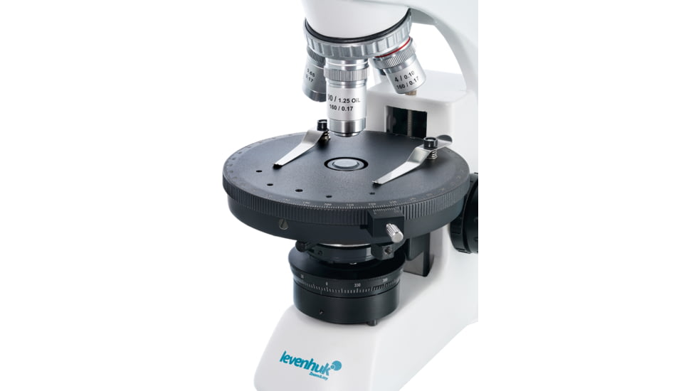 Levenhuk 40-1000x 500T POL Trinocular Microscope, White, Middle, 75427