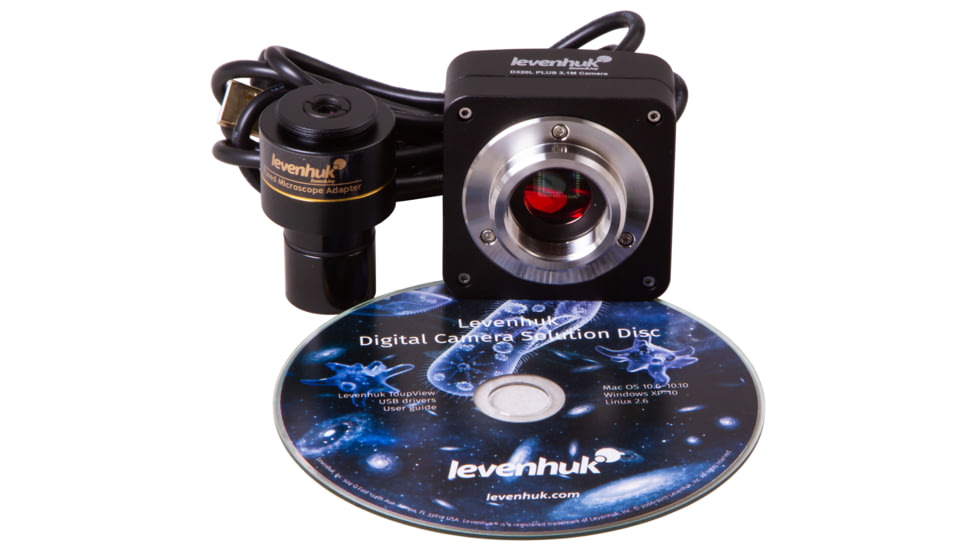 Levenhuk D320L PLUS 3.1M Digital Monocular Microscope, Optical Glass, 40-1600x, 23.2mm, Grey/Black, Middle, 73796