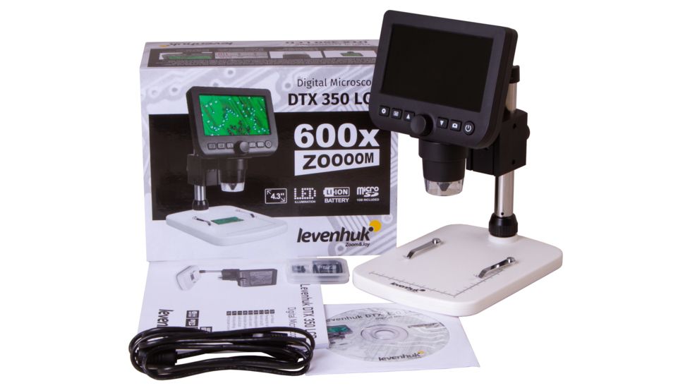 Levenhuk DTX 350 LCD Digital Microscope, Black/White, Middle, 74768