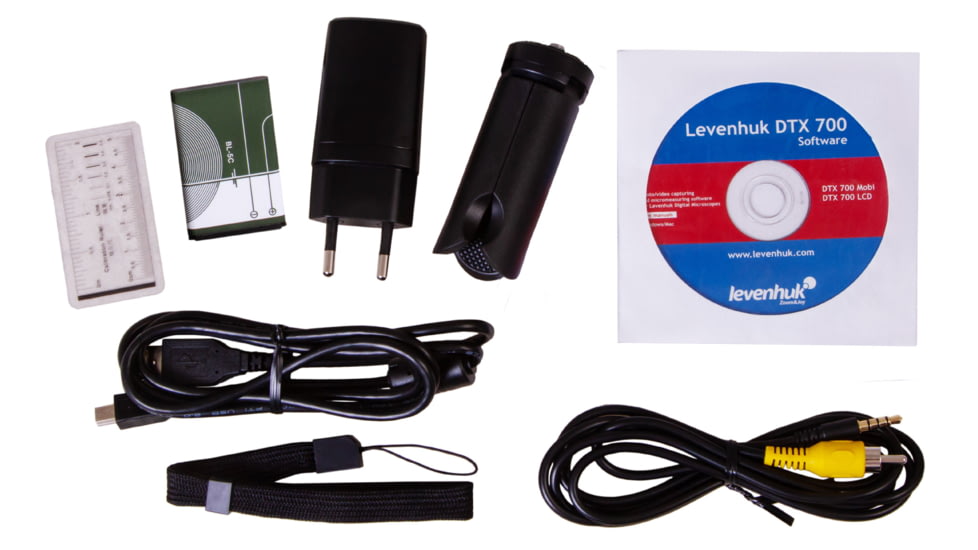 Levenhuk DTX 700 Mobi Digital Microscope, Optical Glass, 10-300x, 0-100mm, Black, Middle, 75076