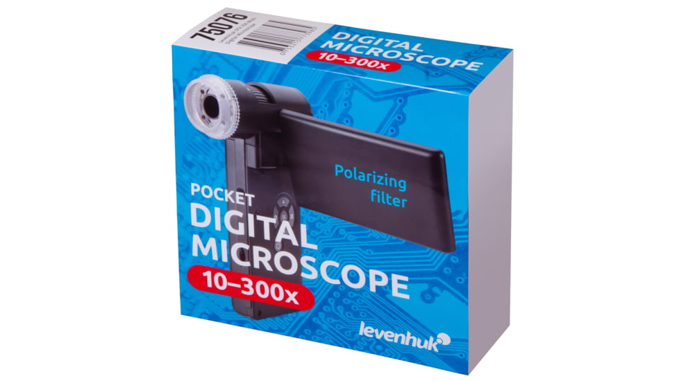 Levenhuk DTX 700 Mobi Digital Microscope, Optical Glass, 10-300x, 0-100mm, Black, Middle, 75076