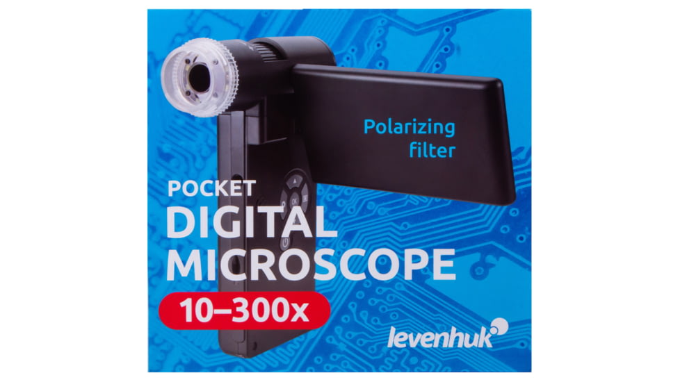 Levenhuk DTX 700 Mobi Digital Microscope, Optical Glass, 10-300x, 0-100mm, Black, Middle, 75076