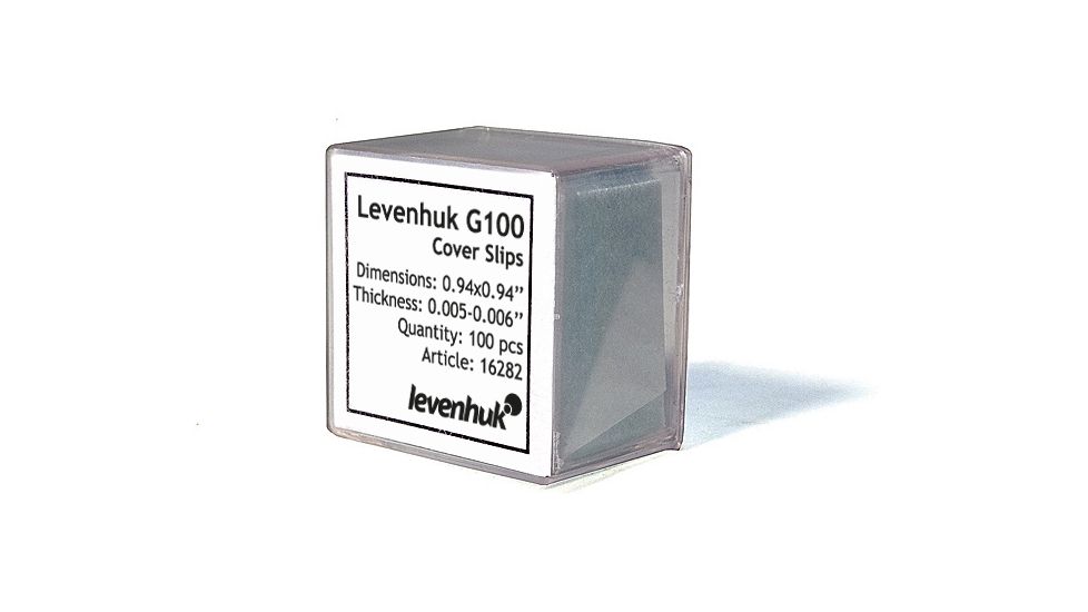 Levenhuk G100 Cover Slips, 100 Pieces, Small 16282