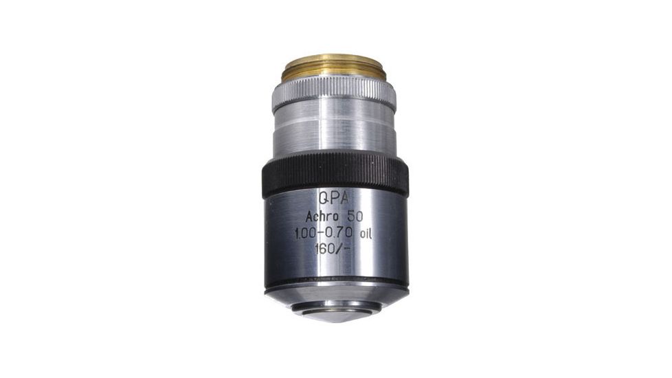 LOMO Objective, Q-Plan Achromat, 50x, 1.00-0.70 N.A., Oil Immersion, Iris, DIN