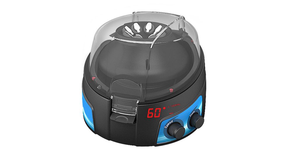 LW Scientific Digital ZipSpin Mini Centrifuge 6000 RPM with 8 x 1.5/2ml Rotor &amp; PCR Strip, BLACK ZPC-08AD-0203