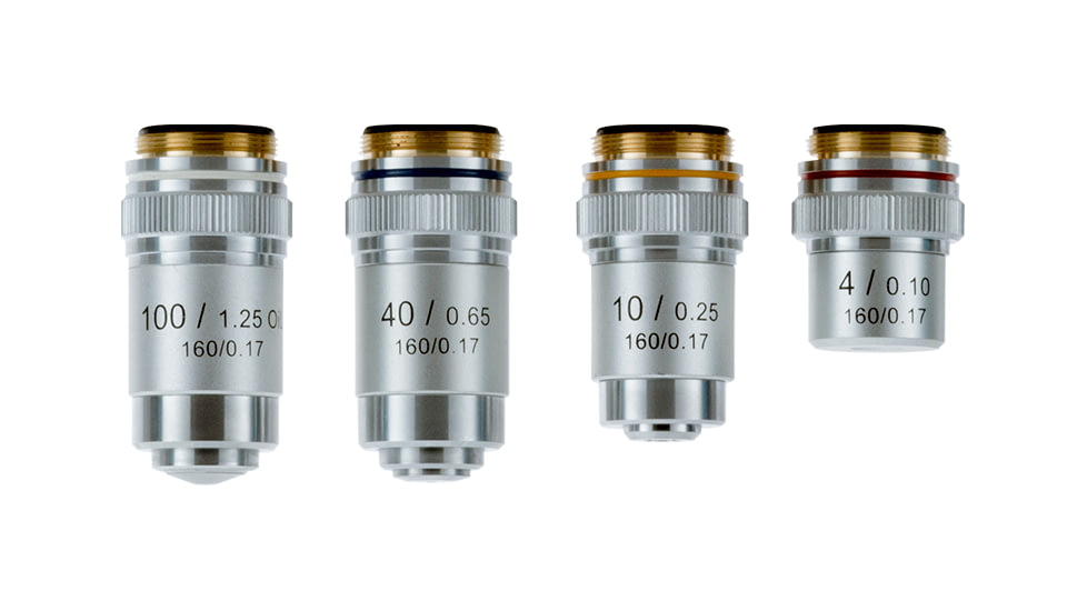 LW Scientific Student Advanced - LED 4 objectives Microscope, Abbe, Iris, Coaxial, EDM-M04A-DAL1
