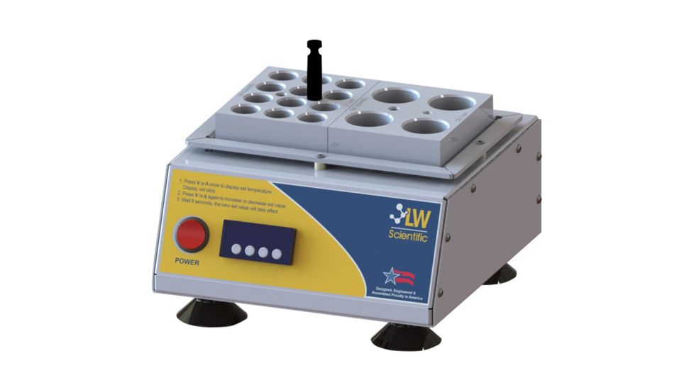 LW Scientific USA Dry Bath Incubator with Two 12 x 15ml Blocks Digital, CREAM DBL-24PL-15DP