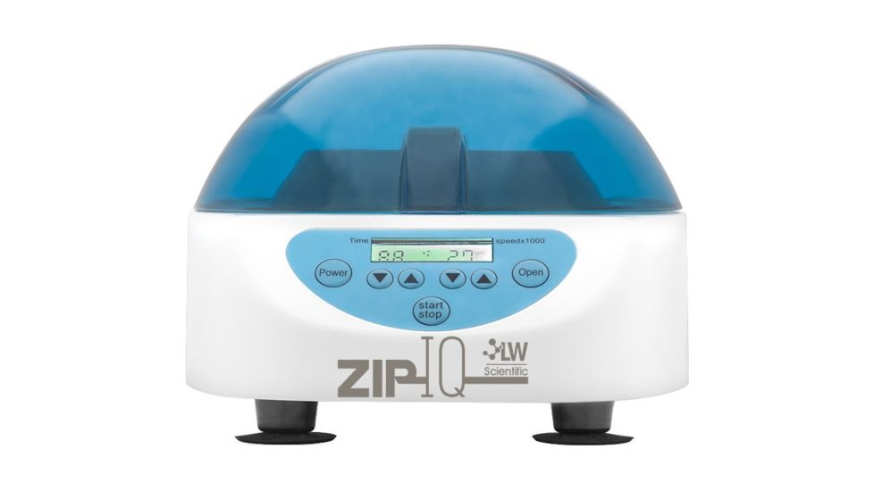 LW Scientific Zip-IQ TT - Digital, 6pl Angled Test Tube Rotor Centrifuge, White/Blue, ZIC-06AD-15T3