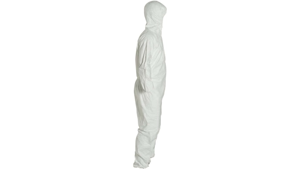 Magid Glove DuPont Tyvek Coveralls w/Attached Hood, White, L, Case of 25, CVCH11L