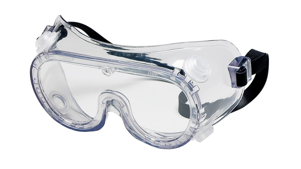 MCR Safety 22 Series Safety Goggles, Uncoated Lens, Adjustable Rubber Strap, Clear, One Size, 2230R
