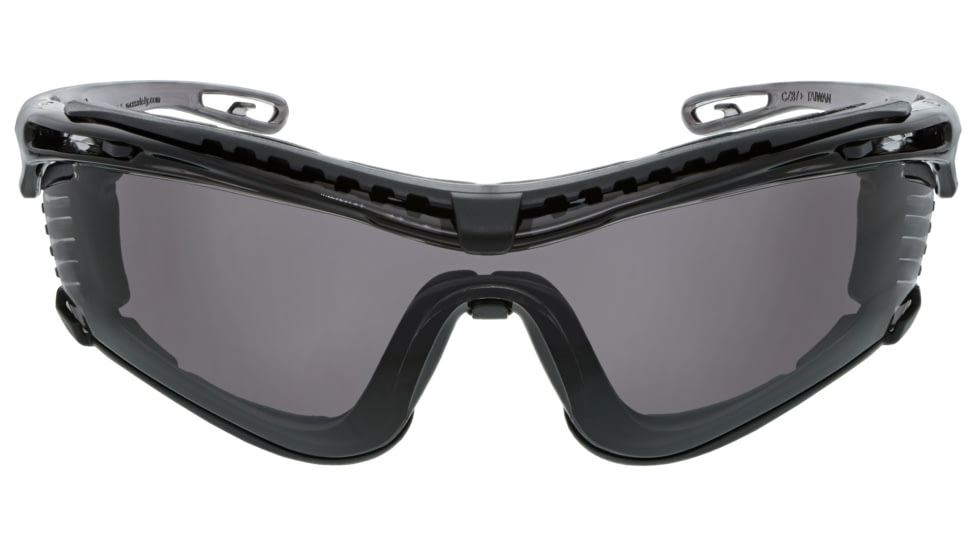 MCR Safety Checklite CL5 Series Safety Glasses, MAX6 Anti-Fog Lens, Removable Closed Cell Foam Gasket, Earplug Retaining Technology, Temples Hold Earplug Cord in Place, Gray, One Size, CL512PF