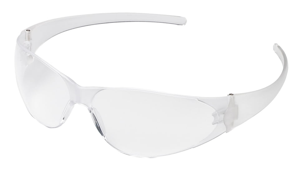 MCR Safety CK1 Series Safety Glasses, Uncoated Lens, Flexible Bayonet Temples, Clear, One Size, CK100