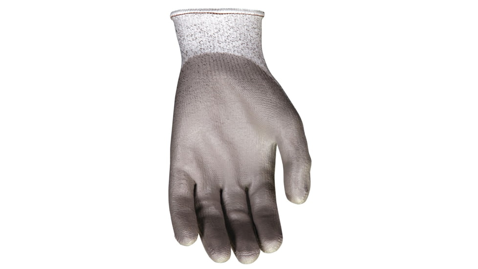 MCR Safety Cut Pro 13 Gauge Dyneema Diamond Technology Shell Cut Resistant Work Gloves, PU Coated Palm and Fingertips, Tan/Salt and Pepper, Small, 9672S