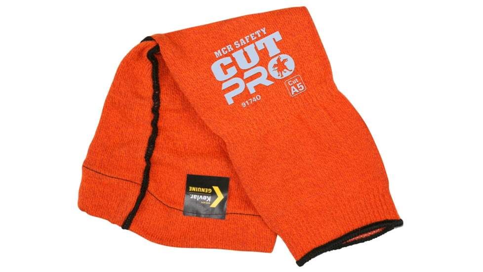 MCR Safety Cut Pro 7 Gauge DuPont Kevlar Cut Resistant Sleeves with Elbow Gusset, 14in Length, Orange, One Size, 9174O