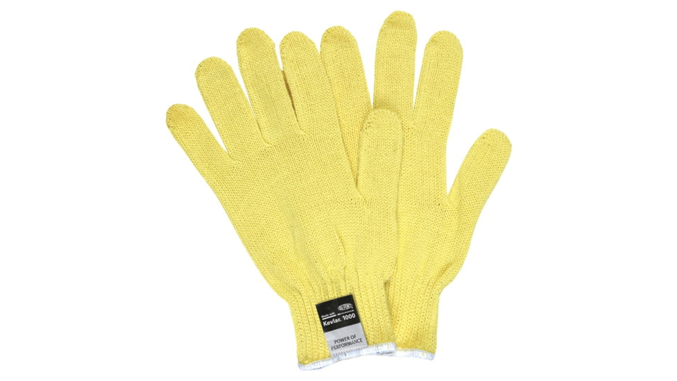 MCR Safety Cut Pro 7 Gauge DuPont Kevlar Shell Cut Resistant Work Gloves, Regular Weight, Yellow, Medium, 9370M