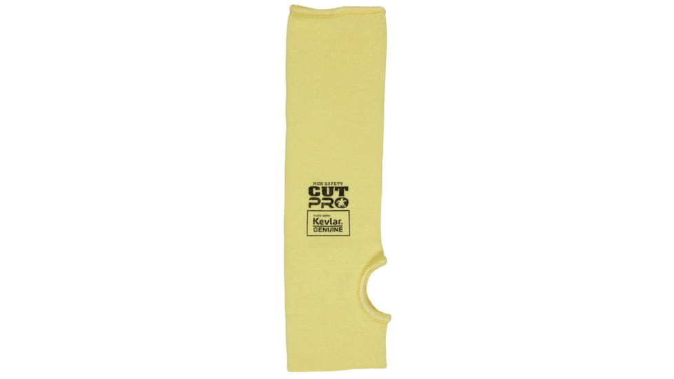 MCR Safety Cut Pro Double Ply DuPont Kevlar Cut Resistant Sleeves with Thumb Slot, 12in x 3 1/4in, Yellow, One Size, 9372T