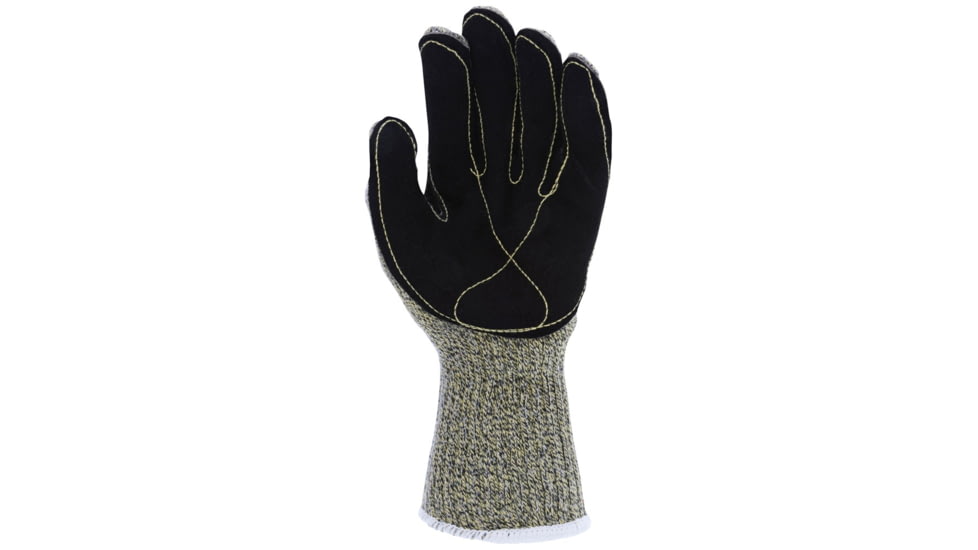 MCR Safety Cut Pro Hero 7 Gauge Regular Weight Shell, ARX Aramid Fibers, Cut Resistant Work Gloves with Leather Palm, 5in Knit Wrist, Black, Large, 93861GL