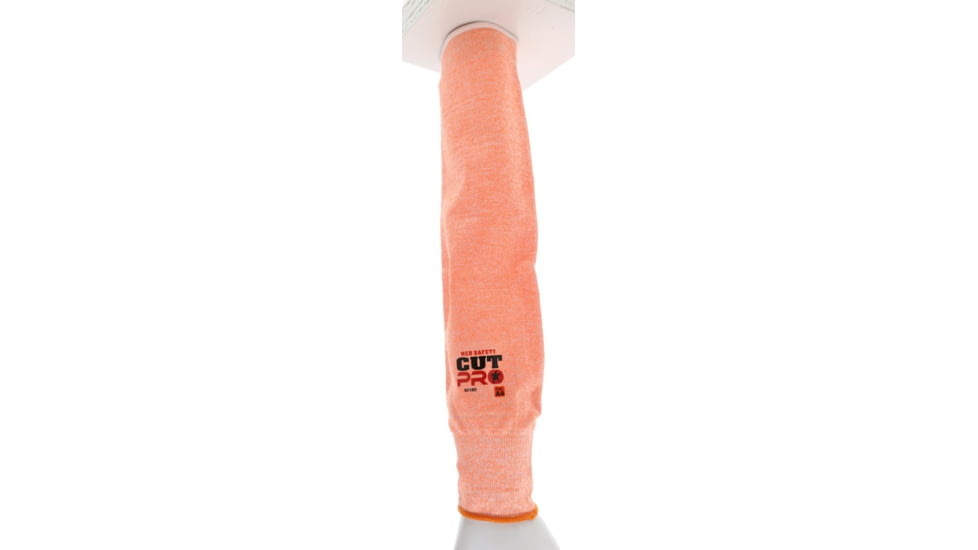 MCR Safety Cut Pro Sleeves 13 Gauge Hypermax Hi-Vis Silicone Bicep Grip Pads, 20in Length, ANSI Cut A4, Orange, One Size, 9218O