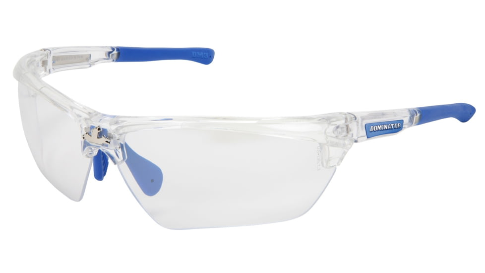 MCR Safety DM1329 Dominator DM3 Series Safety Glasses, Adjustable Wire Core Temples and Nose Piece, I/O Clear Mirror, One Size, DM1329