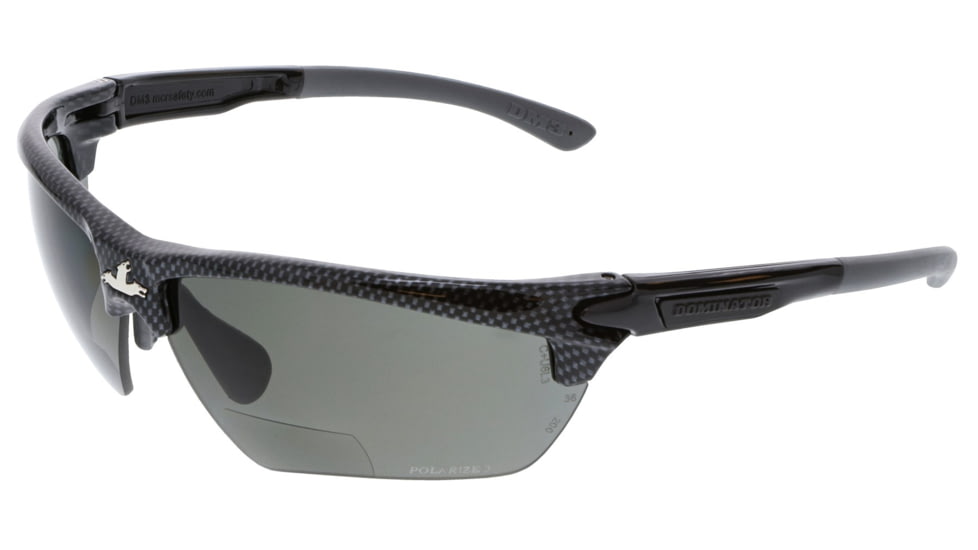 MCR Safety Dominator DM3 Magnifier 2.0 Diopter Polarized Lens MAX36 Anti-Fog/Anti-Scratch Coating, Gray, One Size, DM3H20GZDC